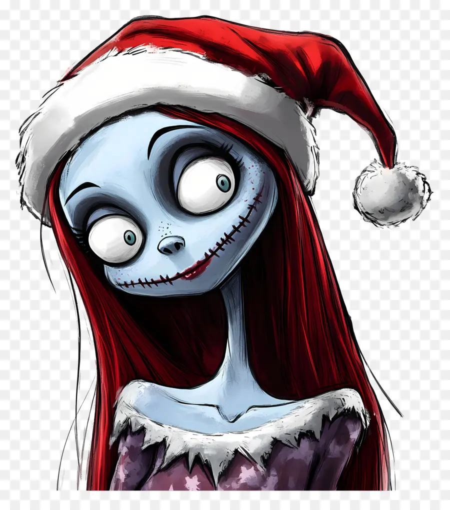 Sally，Personagem De Chapéu De Papai Noel PNG