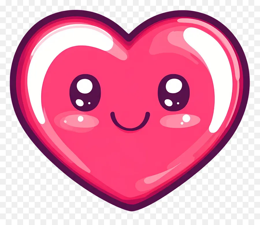 Coração Kawaii，Coração Sorridente PNG