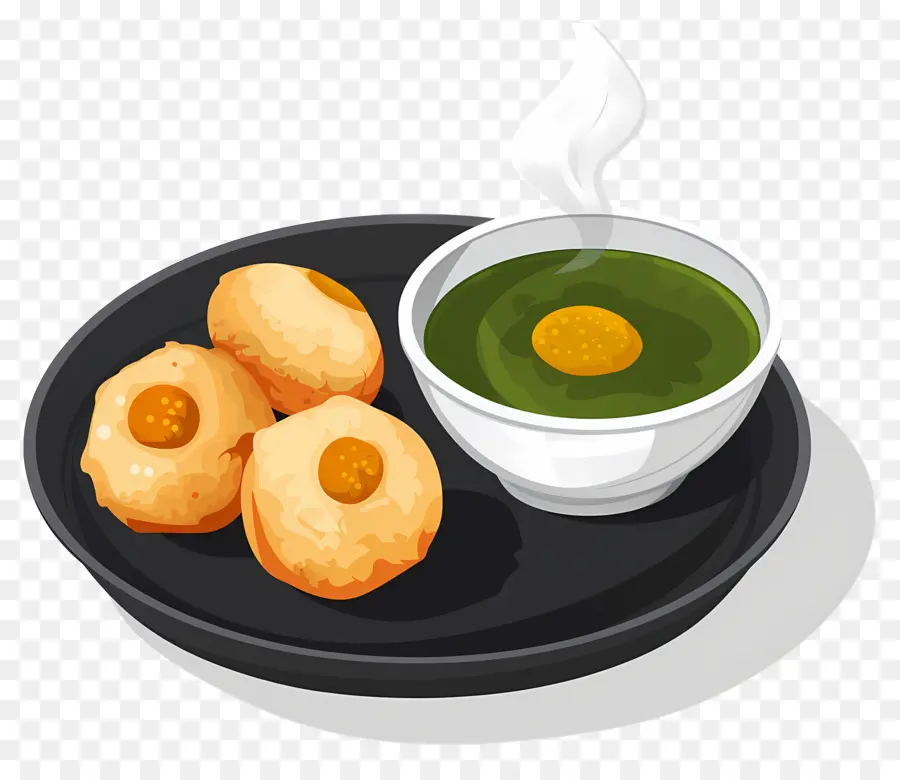 Cozinha Indiana，Molho Verde Com Petiscos PNG