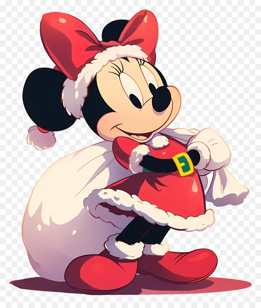 Minnie Rata，Personagem Com Roupa De Papai Noel PNG