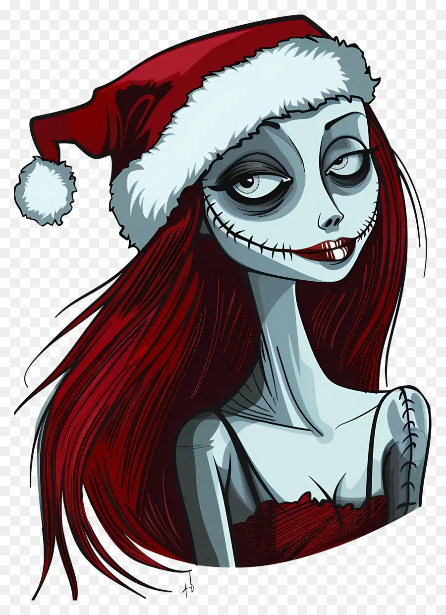 Sally，Personagem De Chapéu De Papai Noel PNG