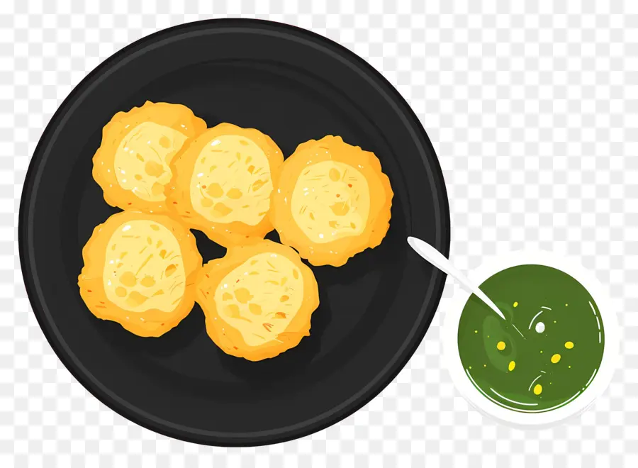 Cozinha Indiana，Molho Verde Com Petiscos PNG