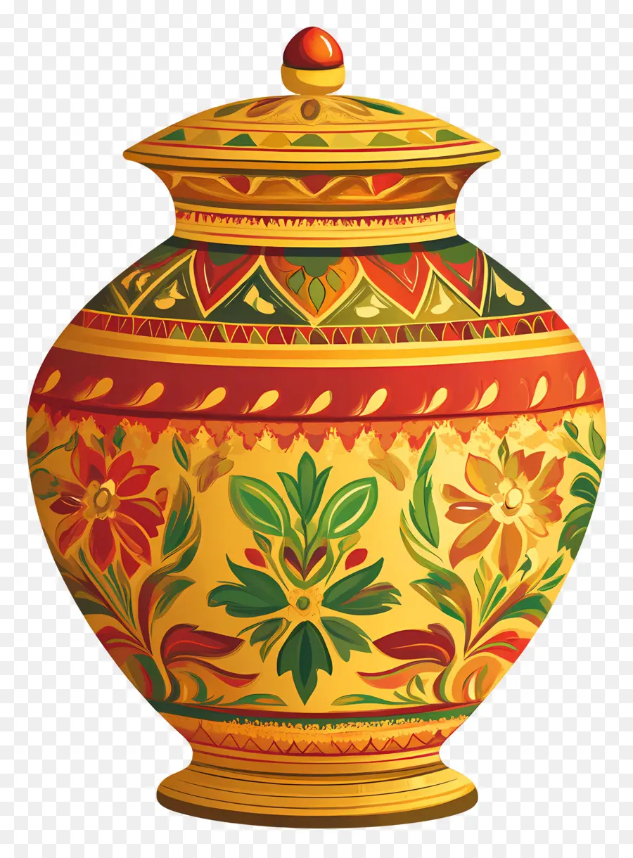 Símbolo De Casamento Indiano，Vaso Colorido PNG