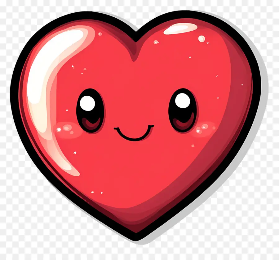 Coração Kawaii，Coração Sorridente PNG