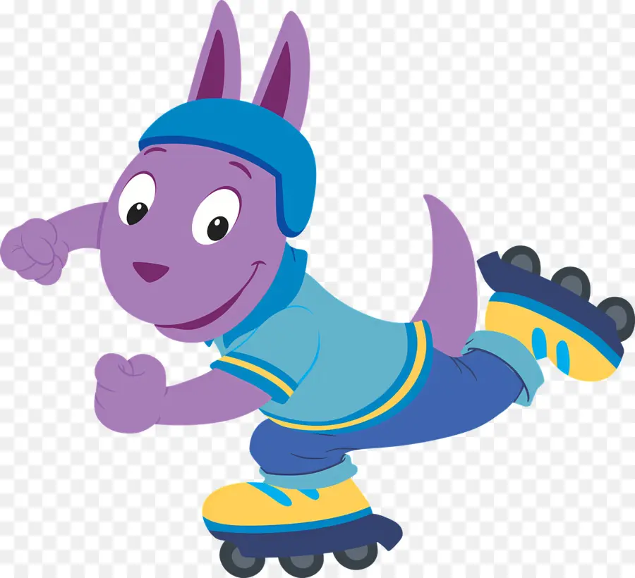 Backyardigans，Canguru Roxo Em Patins PNG