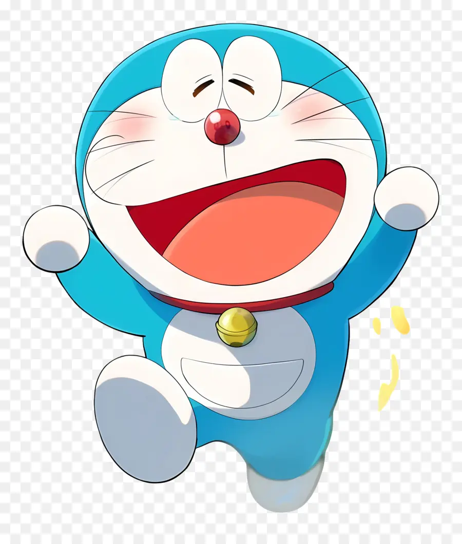 Doraemon，Robô Azul Corado PNG