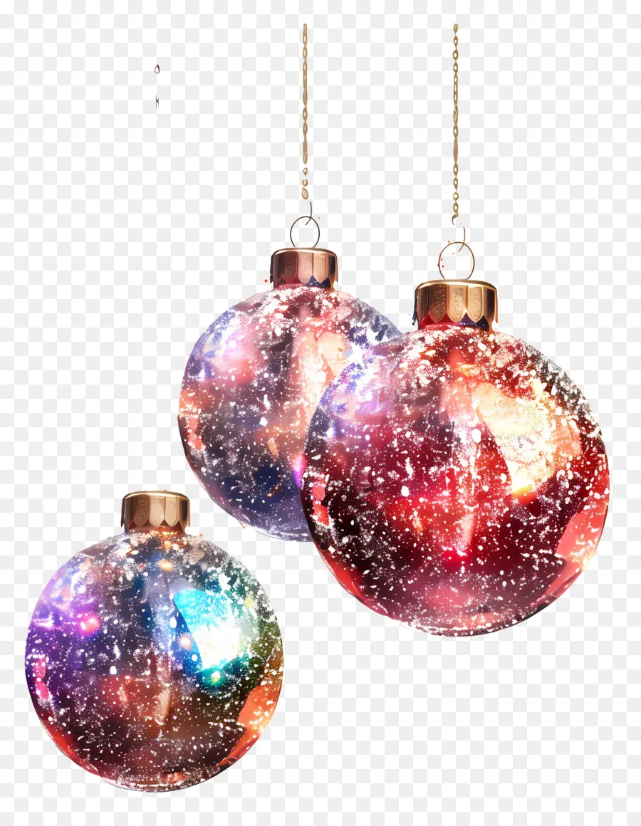 Enfeites De Bola Brilhante，Enfeites De Natal Coloridos PNG