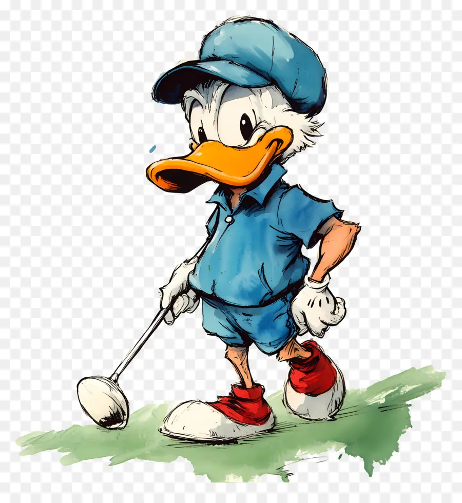 Pato Donald，Jogador De Golfe Pato PNG