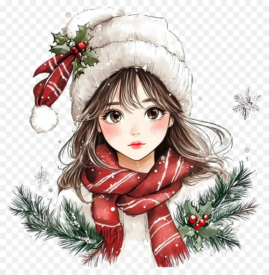 Anime Natal，Garota De Inverno PNG