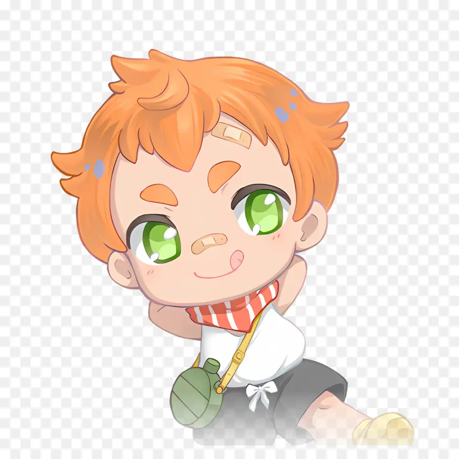 Maimaimaigoen，Menino Chibi Com Olhos Verdes PNG