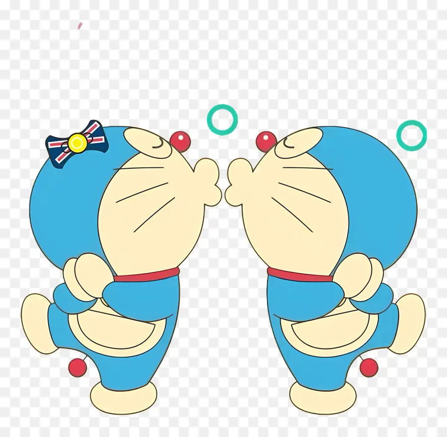 Doraemon，Beijando Robôs Azuis PNG