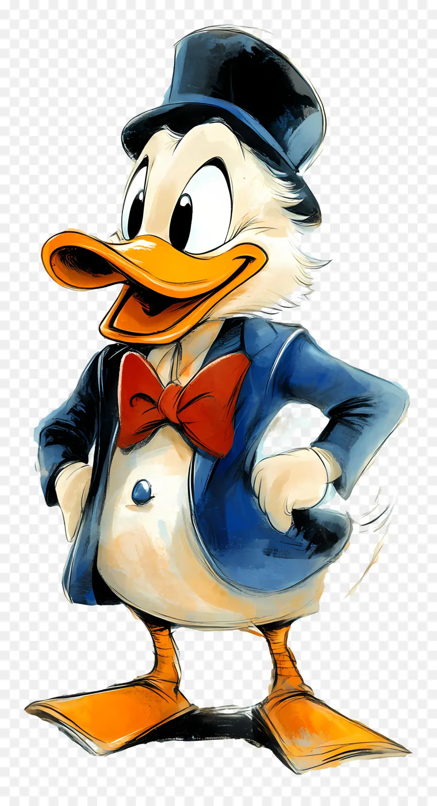 Pato Donald，Pato Em Roupa Formal PNG