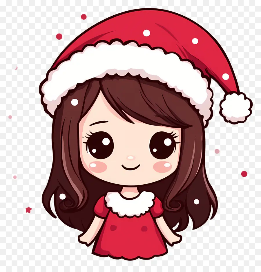 Anime Natal，Garota Santa Chibi PNG