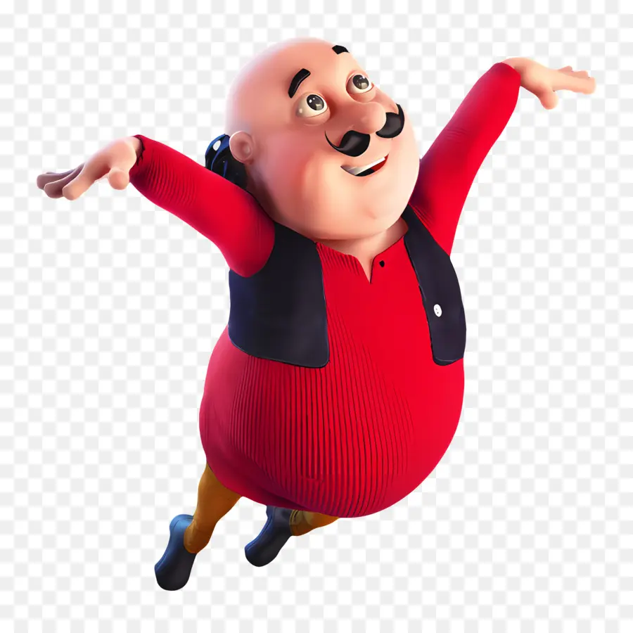 Motu Patlu，Personagem De Desenho Animado Em Vermelho PNG