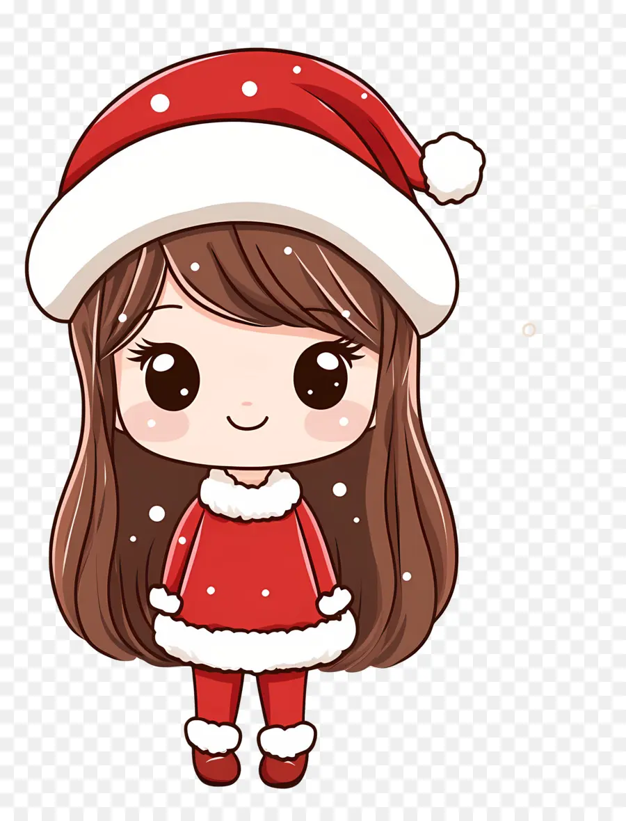 Anime Natal，Garota Santa Chibi PNG