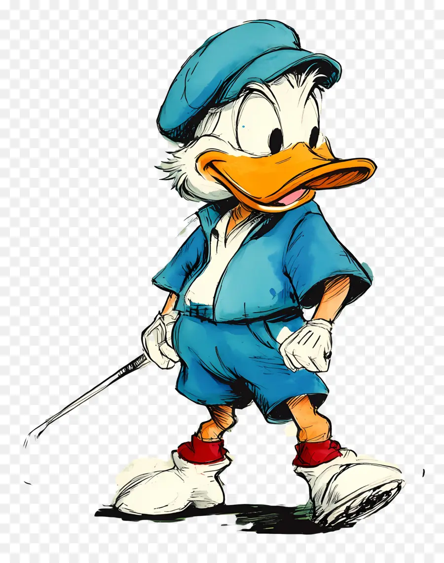 Pato Donald，Pato Com Roupa De Golfe PNG