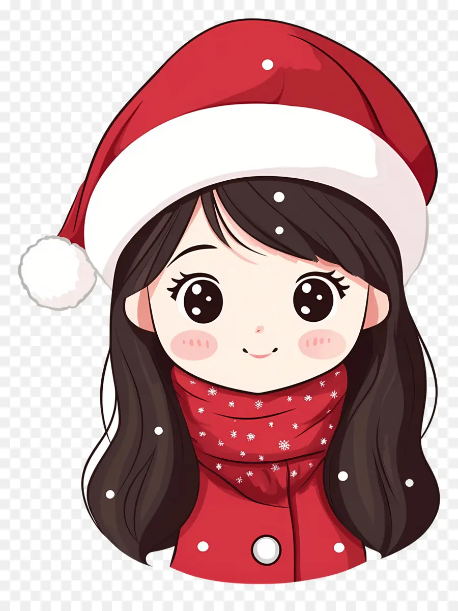 Anime Natal，Garota Santa Chibi PNG