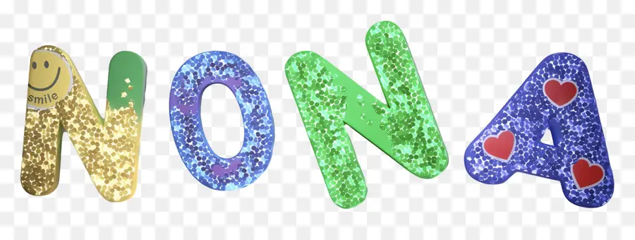 Nona，Letras Coloridas PNG