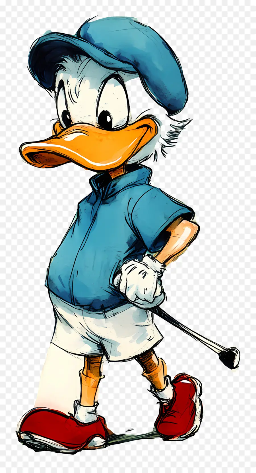 Pato Donald，Pato Com Roupa De Golfe PNG