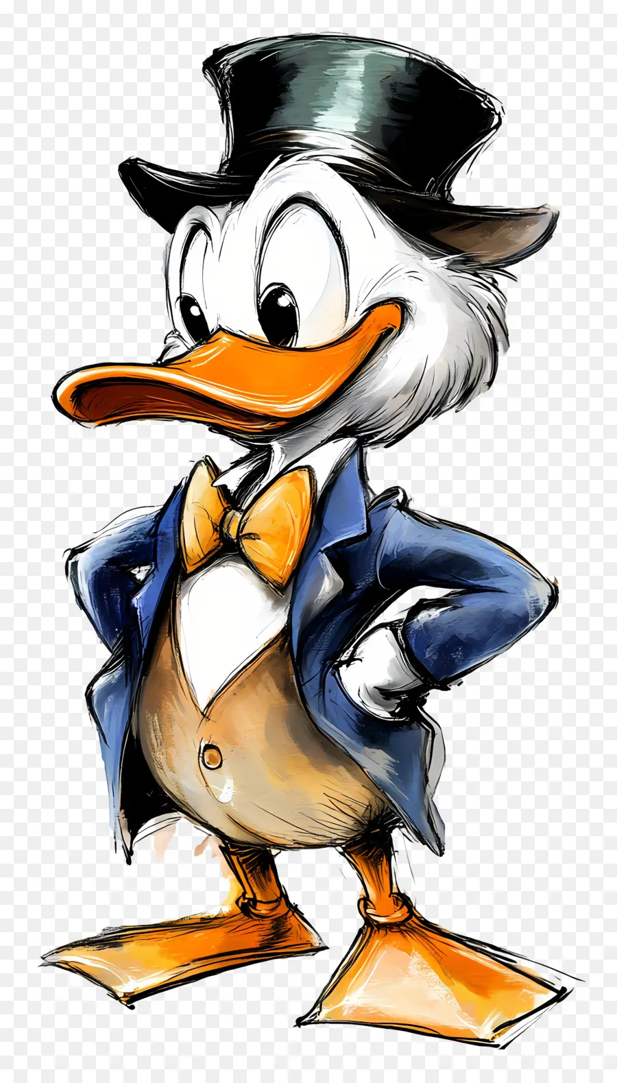 Pato Donald，Pato Em Roupa Formal PNG