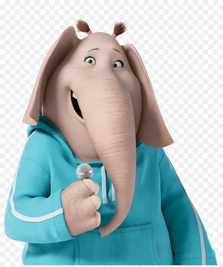 Cantar，Elefante Com Microfone PNG