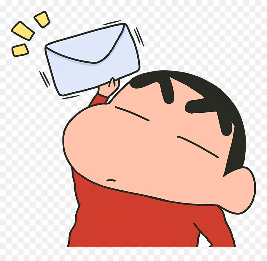 Shinchan，Menino De Desenho Animado Com Envelope PNG