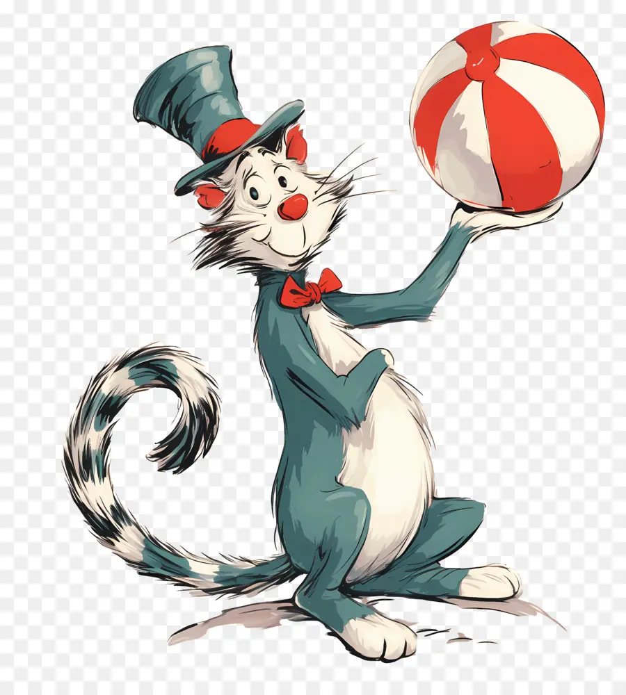 Dr Seuss，Gato Com Chapéu PNG