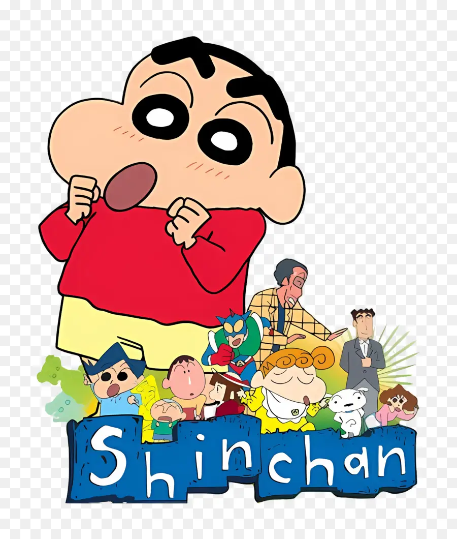 Shinchan，Menino De Desenho Animado Com Personagens PNG