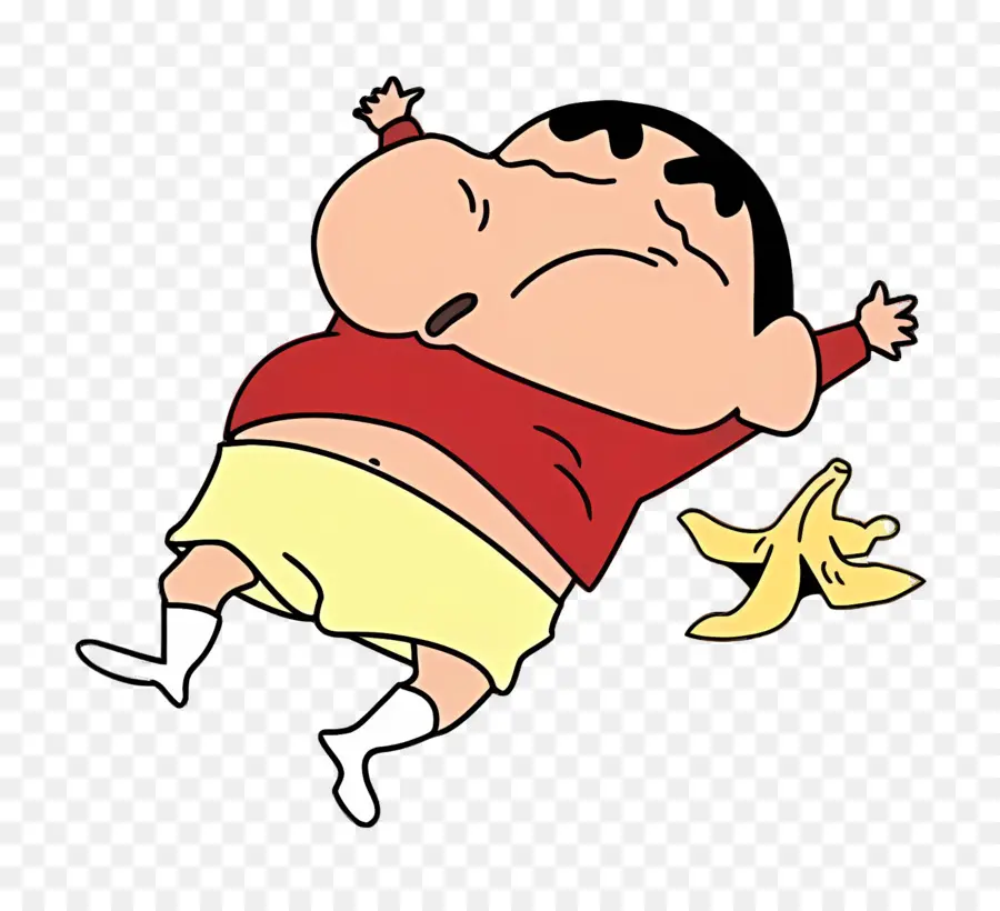 Shinchan，Garoto De Desenho Animado Escorregando PNG