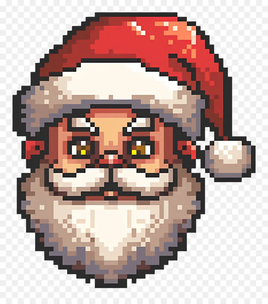 Cabeça De Papai Noel，Pixel Art Papai Noel PNG