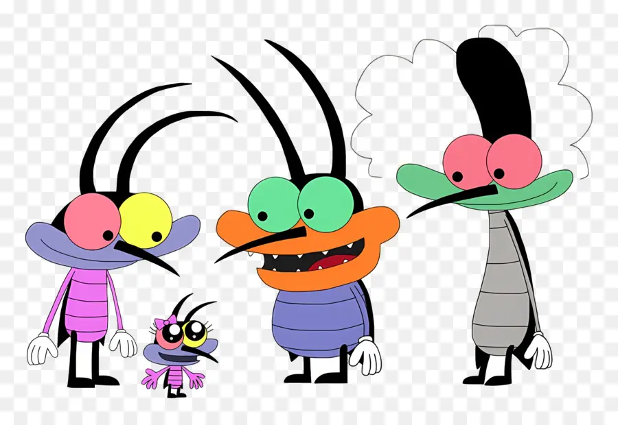 Oggy E As Baratas，Grupo De Insetos De Desenho Animado PNG