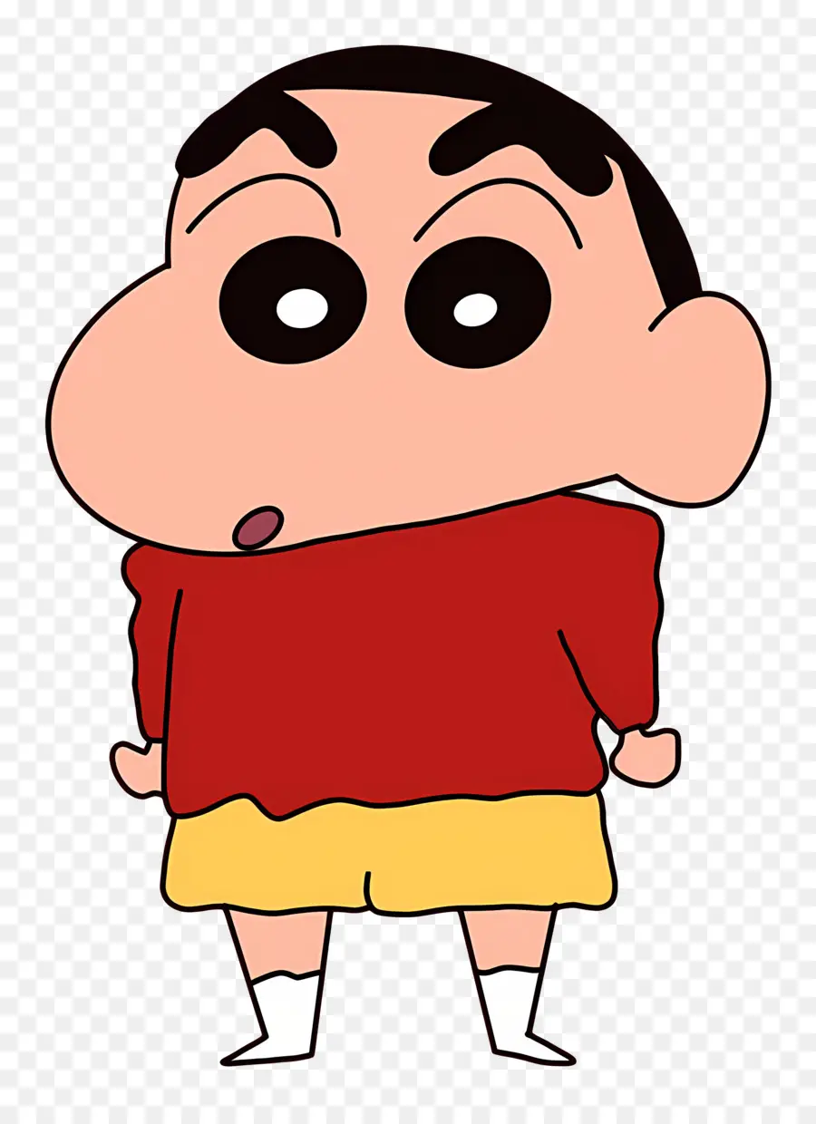 Shinchan，Menino De Desenho Animado Com Mochila PNG