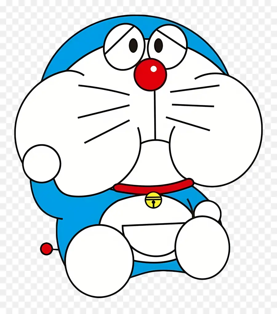 Doraemon，Robô Azul Corado PNG