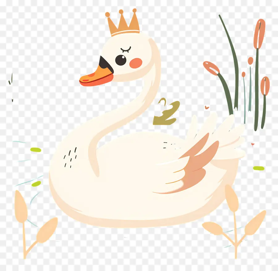 Cisne Branco，Cisne Com Coroa PNG