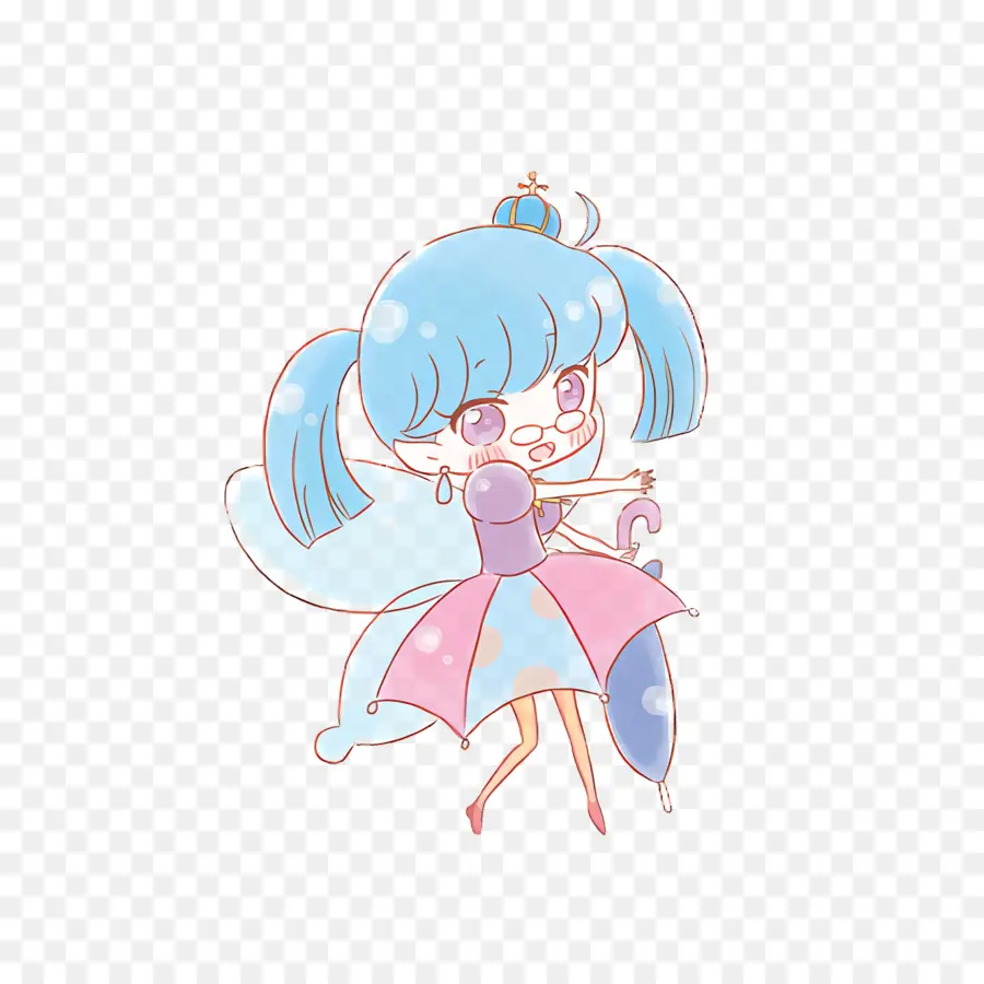 Rilu Rilu Fairilu，Garota Chibi Com Guarda Chuva PNG