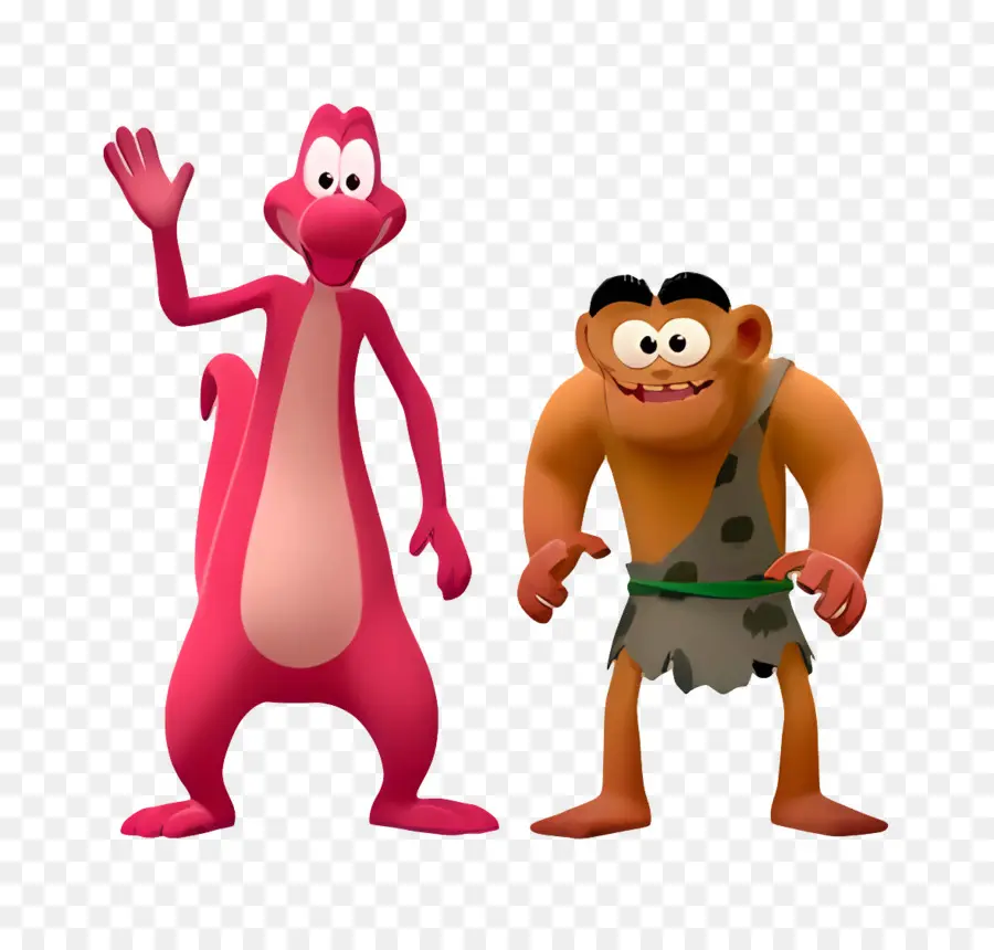 Andy Pirki，Dinossauro Rosa E Homem Das Cavernas PNG