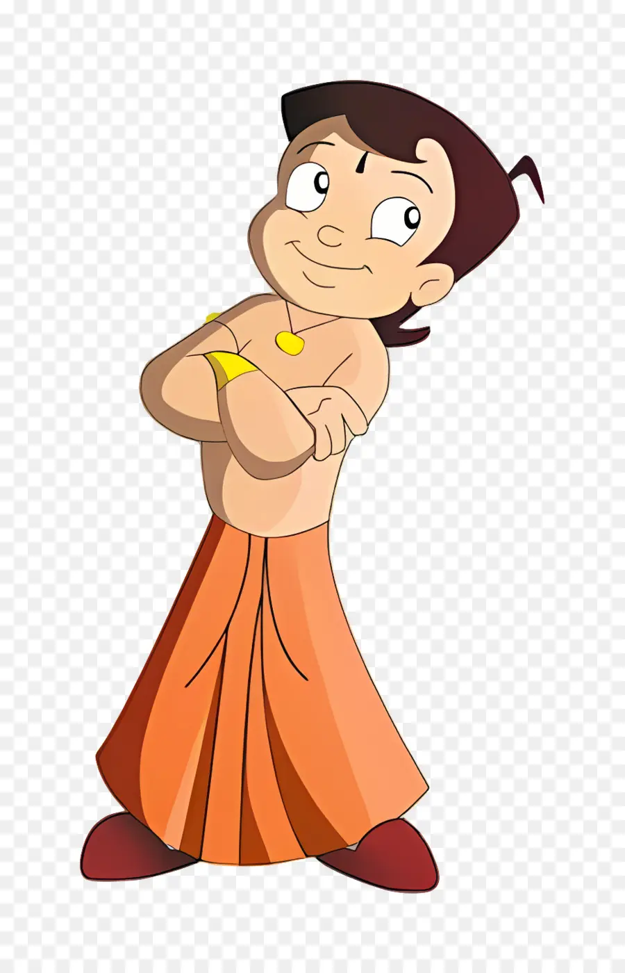 Chhota Bheem，Menino De Desenho Animado Em Laranja PNG