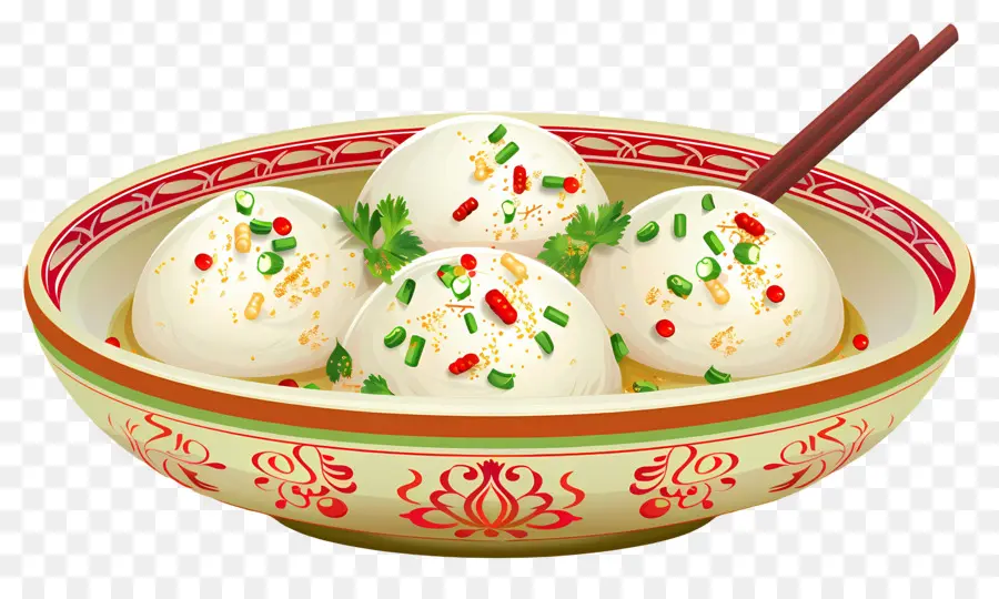 Rasgulla，Tigela De Bolinhos PNG