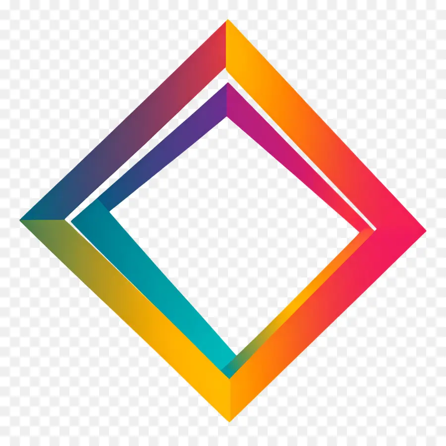 Fronteira Moderna，Formato De Diamante Colorido PNG