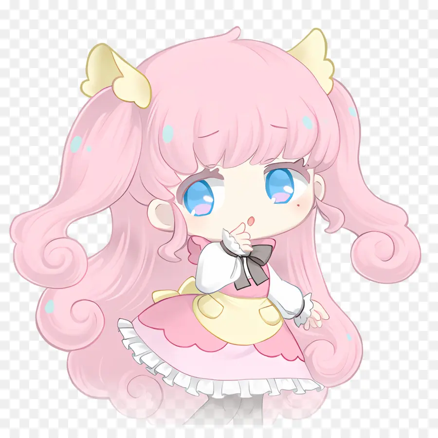 Maimaimaigoen，Personagem Chibi De Cabelo Rosa PNG