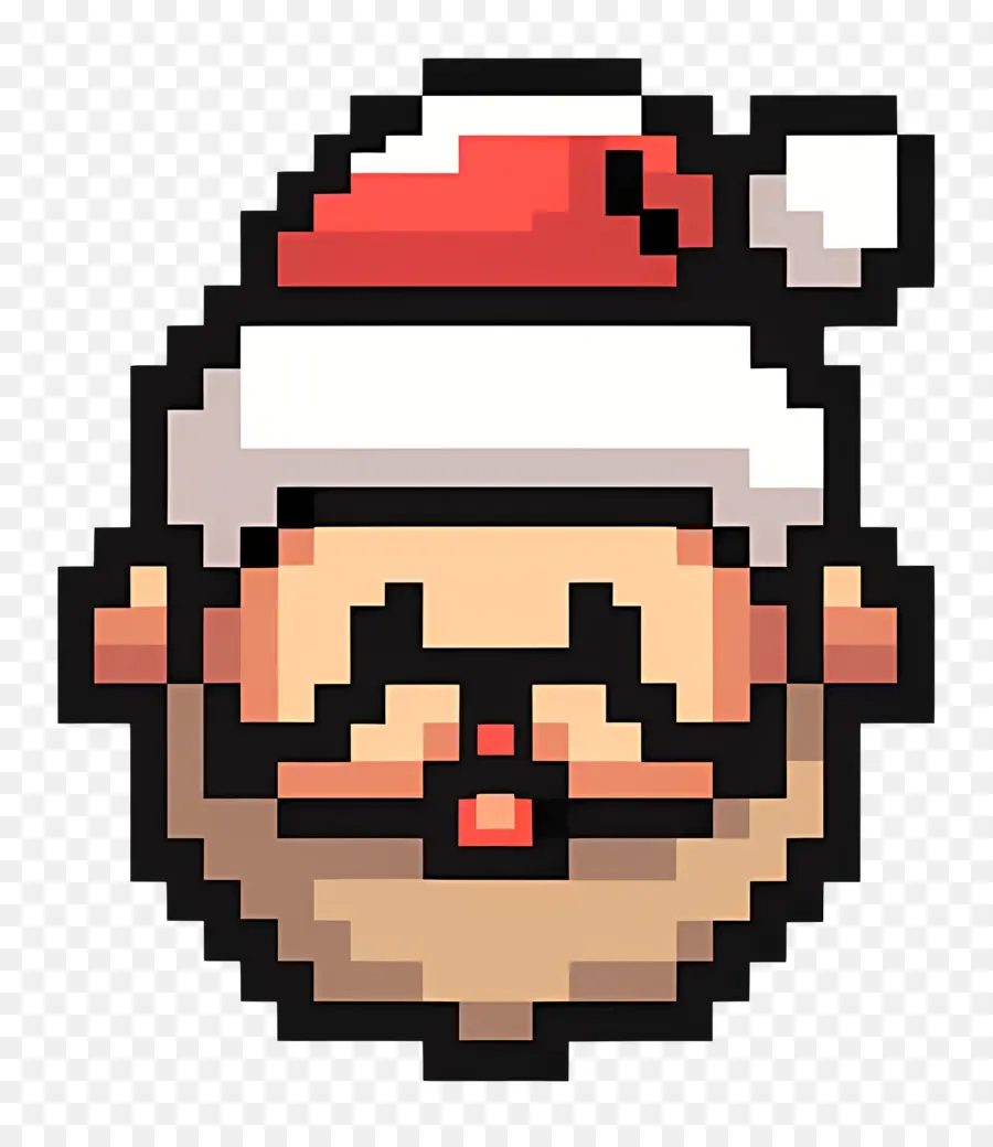 Cabeça De Papai Noel，Cara De Papai Noel Pixel PNG