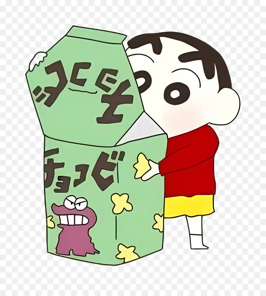 Shinchan，Personagem De Desenho Animado Com Caixa De Lanche PNG