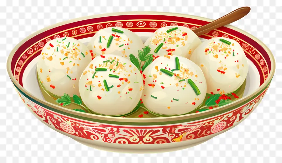 Rasgulla，Tigela De Bolinhos PNG