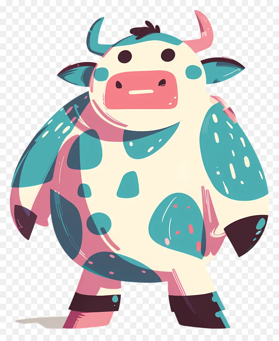 Vaca Dos Desenhos Animados，Vaca Colorida PNG