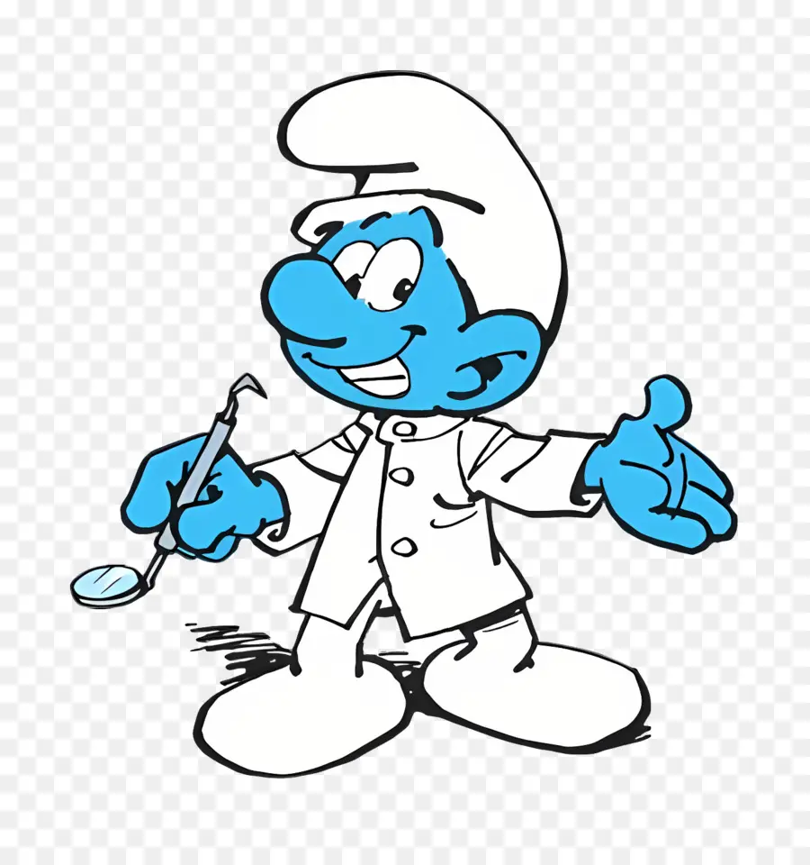 Dentista Smurf，Dentista De Desenho Animado Azul PNG