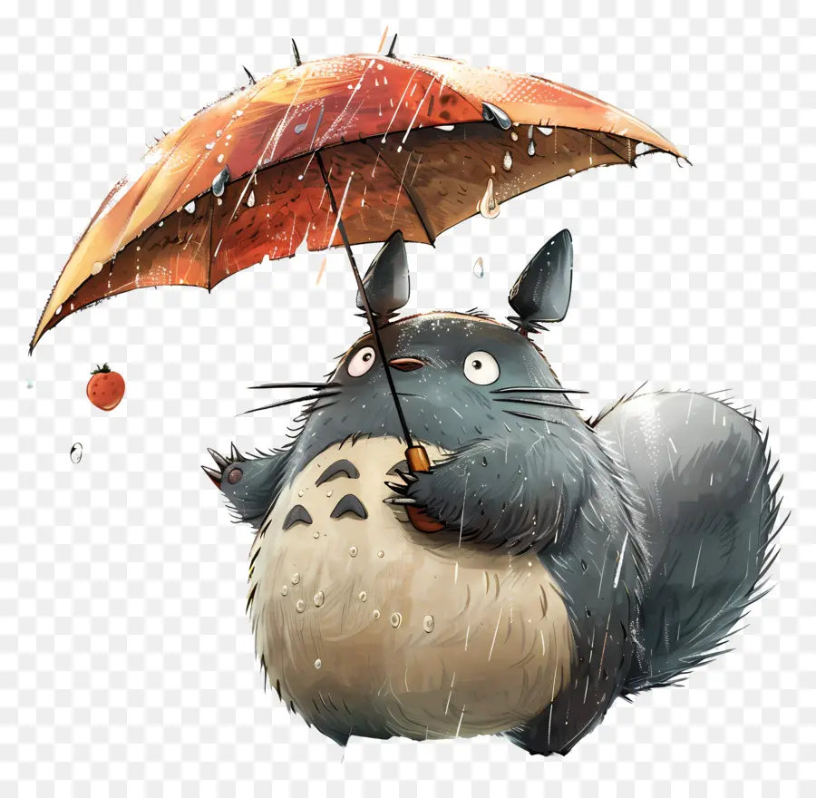 Totoro，Totoro Com Guarda Chuva PNG