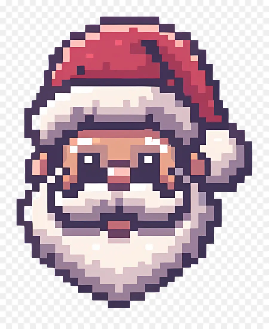 Cabeça De Papai Noel，Cara De Papai Noel Pixel PNG