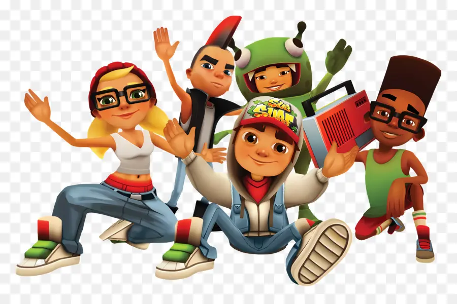 Surfistas De Metrô，Grupo De Personagens PNG