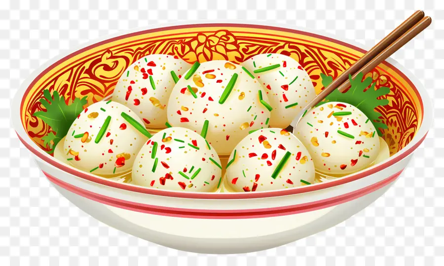 Rasgulla，Tigela De Bolinhos PNG