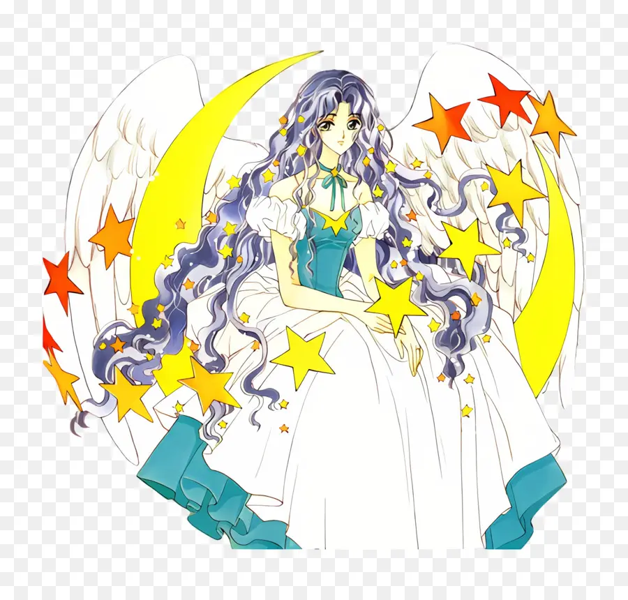 Nadeshiko Kinomoto，Anjo Com Estrelas PNG